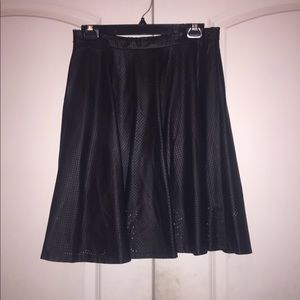 Faux Leather Laser-cut Skirt
